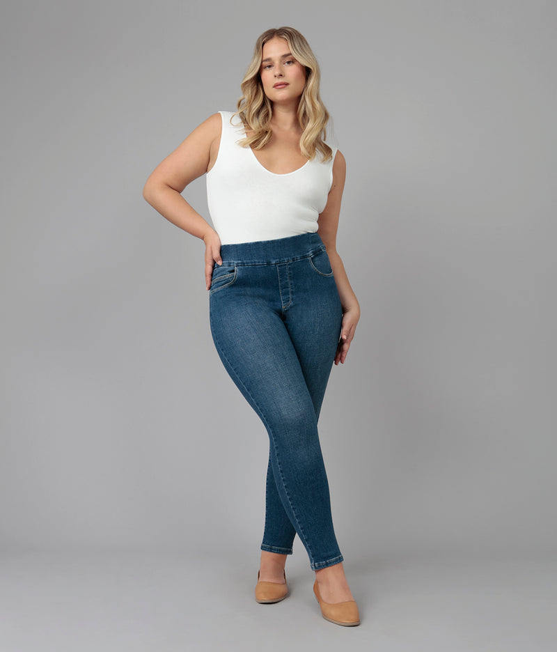 Anna-RCB High Rise Skinny Pull-On Jeans