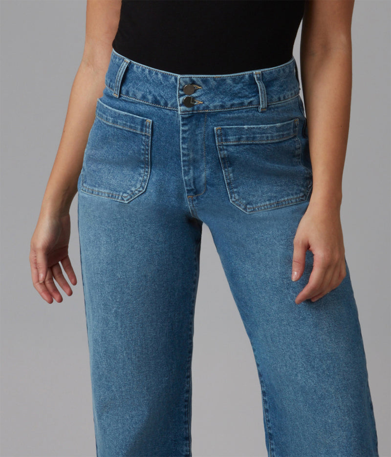 COLETTE-MDL High Rise Wide Leg Jeans 30" Inseam