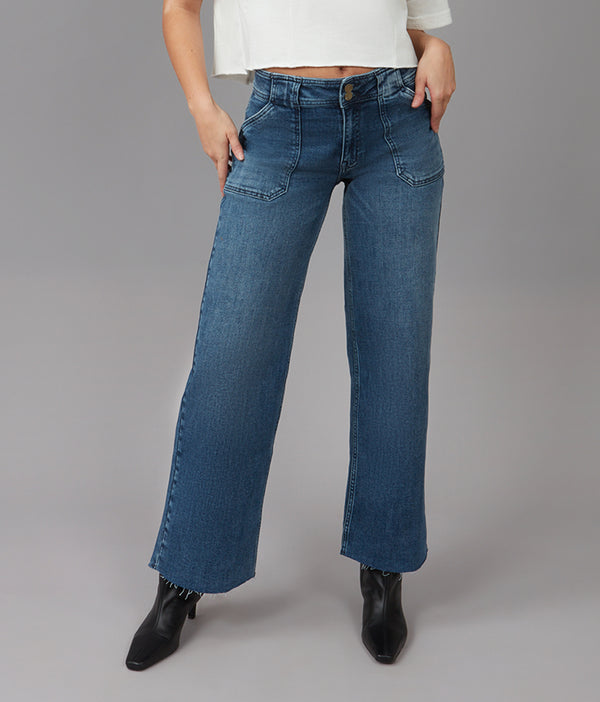 NOVA-DIS Mid Rise Wide Leg Jeans