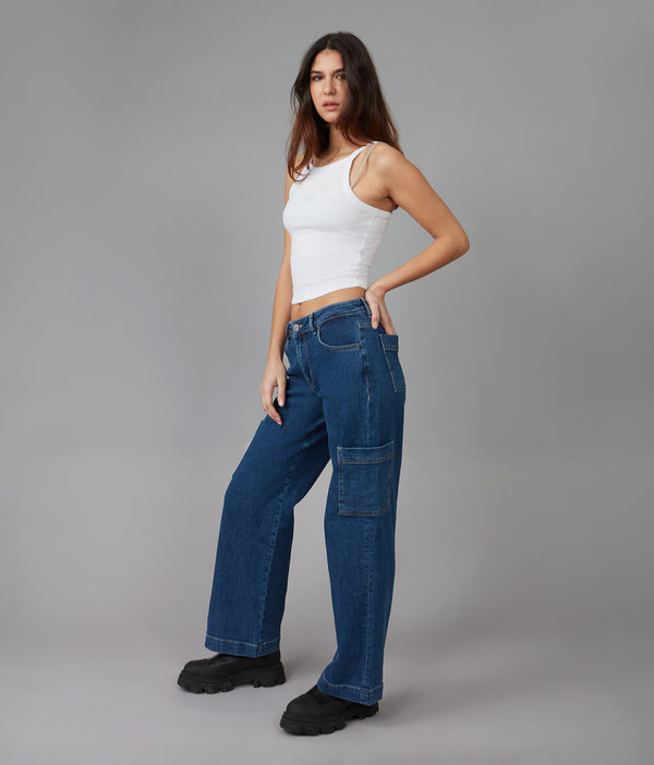 PHEONIX-SPH Mid Rise Cargo Jeans