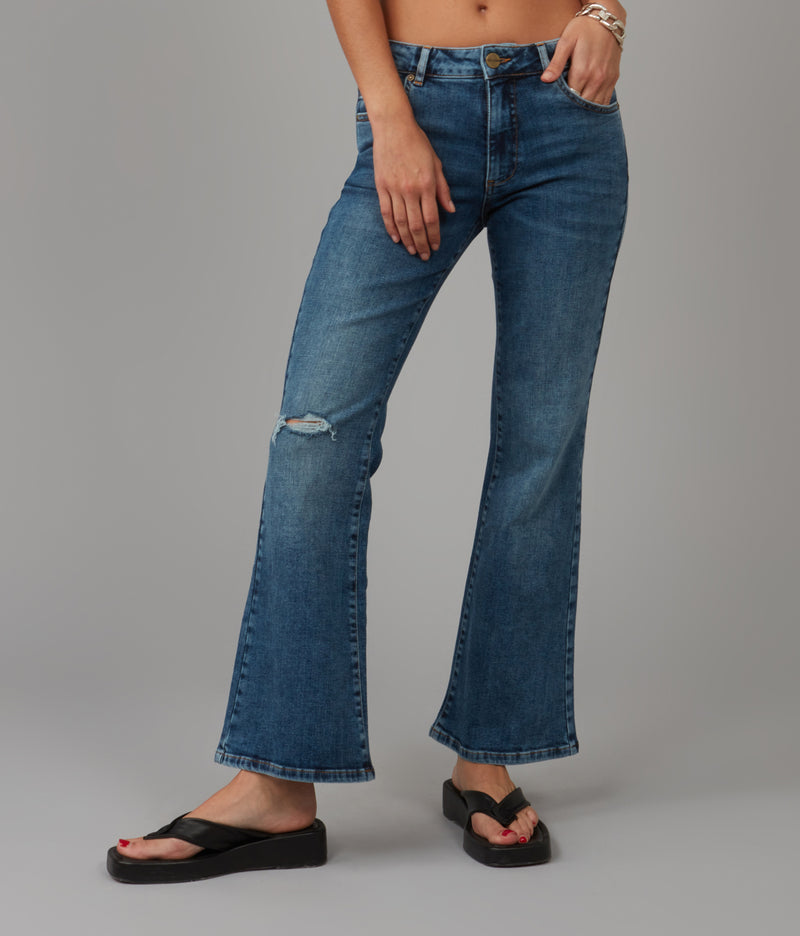 BRADLY-DIS Mid Rise Flare Jeans