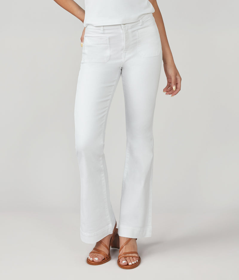 ALICE-WHT High Rise Flare Jeans