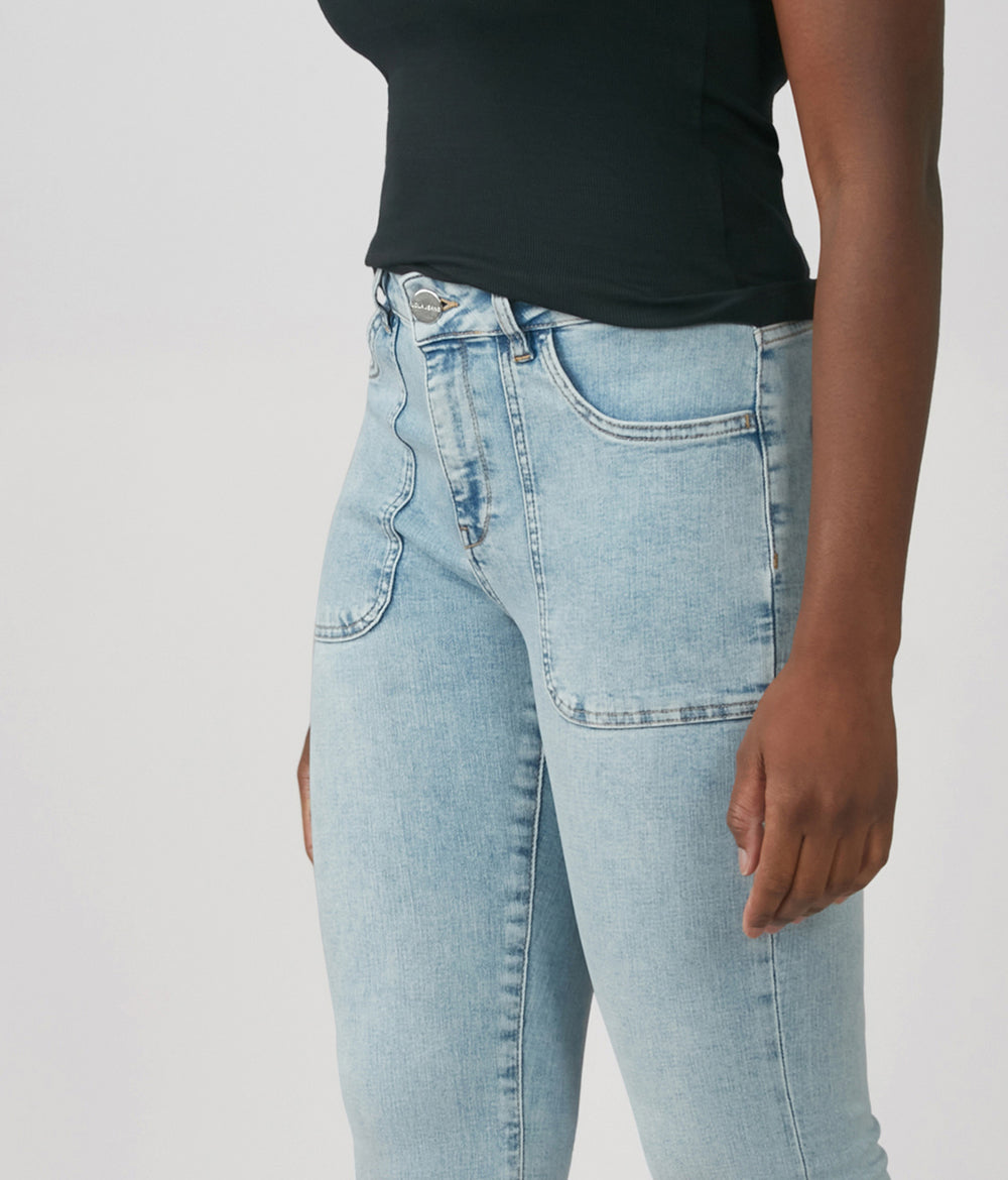 【Loulouseoul】25ss Sparkle Midi Rise Denim Marilyn Straight Ankle Jeans In Plus Size With High Rise