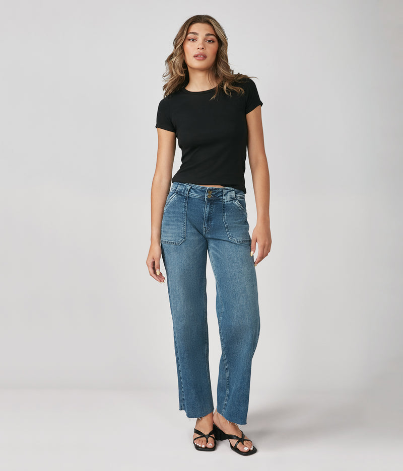 NOVA-DIS Mid Rise Wide Leg Jeans