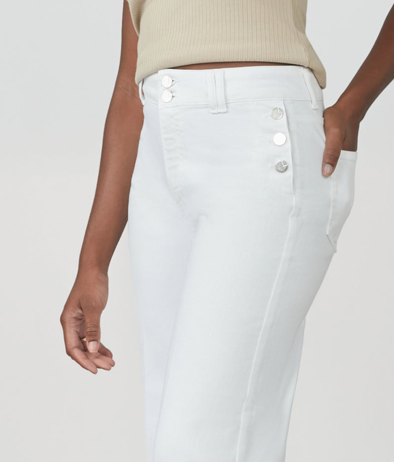 COLETTE-WHT High Rise Wide Leg Jeans