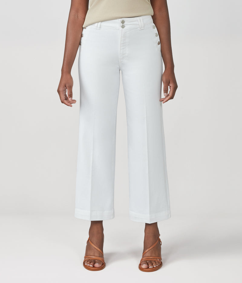 COLETTE-WHT High Rise Wide Leg Jeans