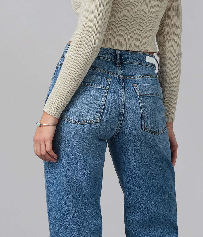 DYLAN-DB High Rise Barrel Jeans