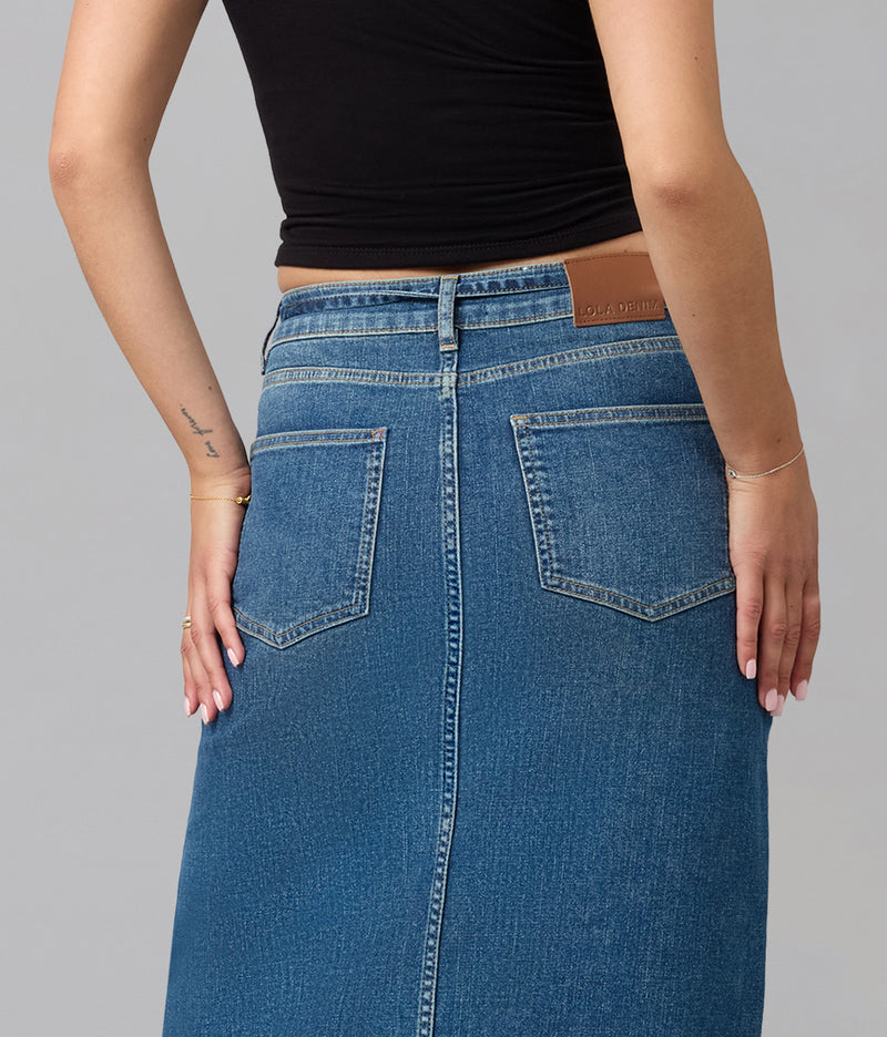 HALSTON-FN High Rise Maxi Skirt