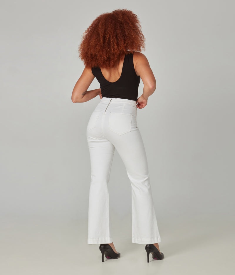 STEVIE-WHT Ultra-High Rise Flare Jeans 32" Inseam