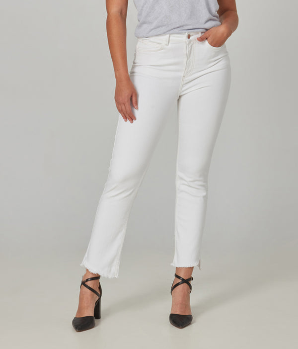 Kate-WHT High Rise Slim Jeans